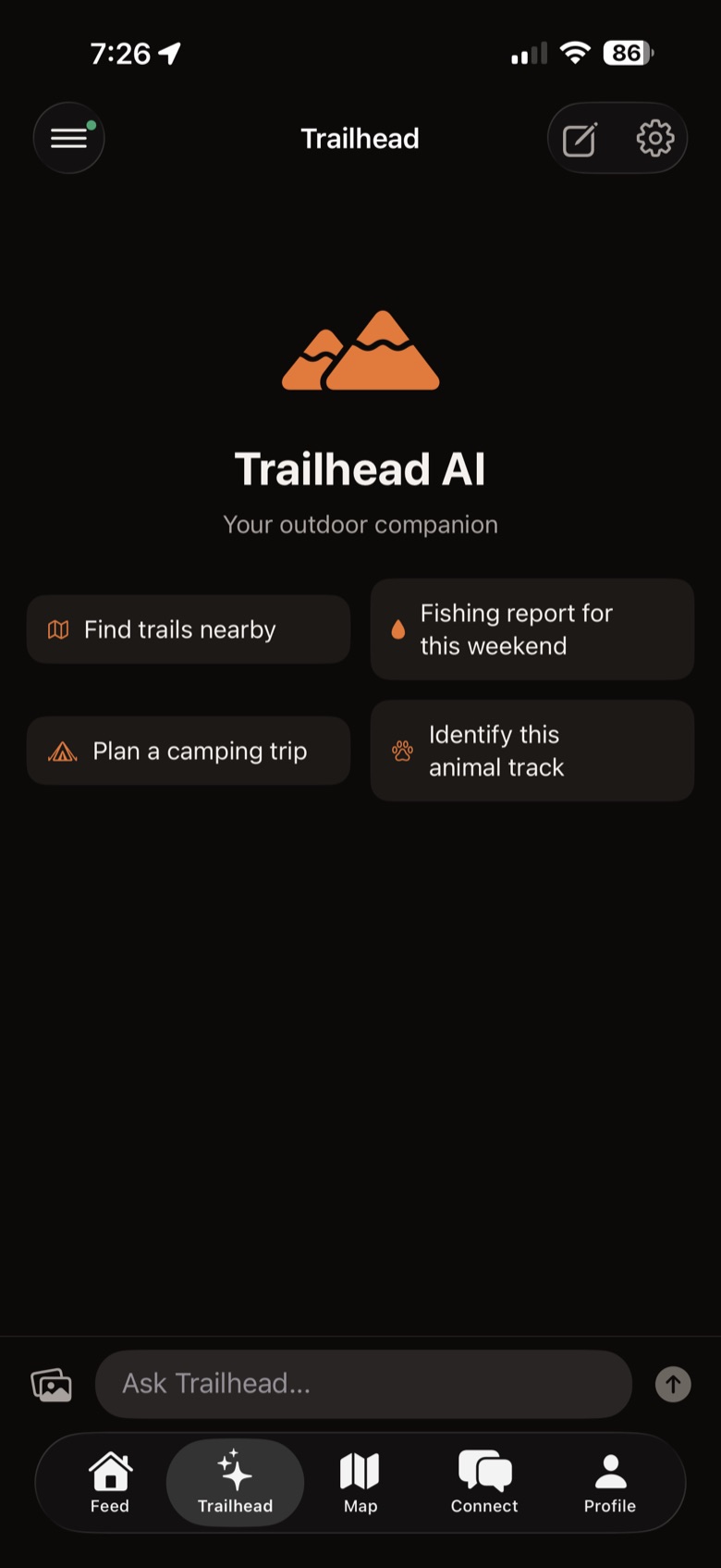 Trailhead AI assistant in Nomatic Atlas